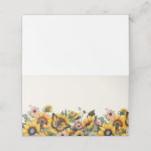 Carte De Placement Tournesol Papillons pliés Étiquette alimentaire de (Extérieur déplié)