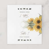 Carte De Placement Tournesol rustique, Carte Place avec options de re (Extérieur déplié)