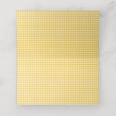 Carte De Placement Tournesol rustique et mariage en vichy jaune (Intérieur déplié)