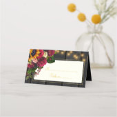 Carte De Placement Tournesol rustique et mariage rose (Devant)