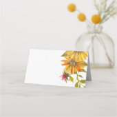 Carte De Placement Tournesol rustique Joli Mariage floral (Dos)