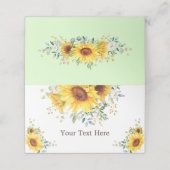 Carte De Placement Tournesols aquarelle radieuse Été verdure (Extérieur déplié)