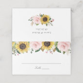 Carte De Placement Tournesols Fleurs rose pâle Carte Mariage Place (Extérieur déplié)