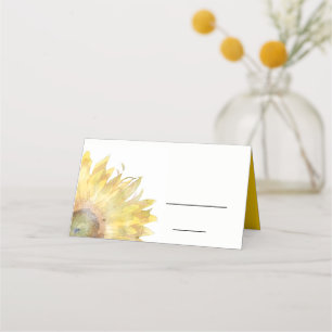 Carte De Placement Tournsoleils Jaunes Aquarelle