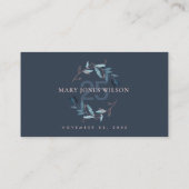 CARTE DE PLACEMENT TOUT ÂGE MARINE ROSE BLEU FOLIAGE WREATH ANNIVERSA (Dos)