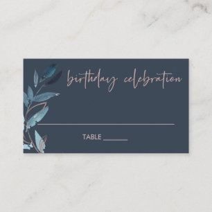 CARTE DE PLACEMENT TOUT ÂGE MARINE ROSE BLEU FOLIAGE WREATH ANNIVERSA