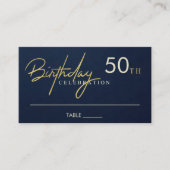 CARTE DE PLACEMENT TOUT ÂGE SIMPLE MARINE GOLD TYPOGRAPHIE NAISSANCE (Devant)