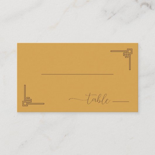 Carte De Placement Tranquil Mustard Minimalist Geometric (Devant)