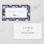 Carte De Placement Tranquil Navy Floral Botanical (Devant / Derrière)