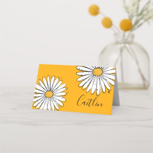 Carte De Placement Trending Daisy Orange Inky Art (Devant)