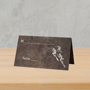 Carte De Placement Trois jolies sorcières volent sur des balais