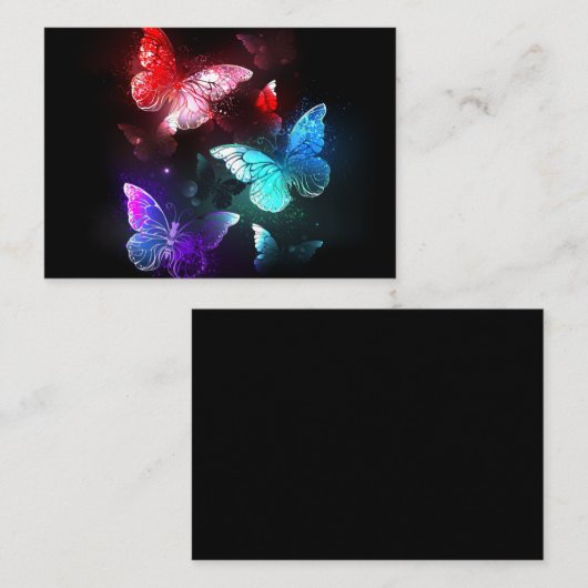 Carte De Placement Trois papillons brillants sur l'arrière - plan de (Devant / Derrière)