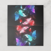 Carte De Placement Trois papillons brillants sur l'arrière - plan de  (Extérieur déplié)