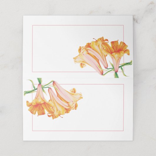 Carte De Placement trompette clocher nénette orange mariage place car (Extérieur déplié)