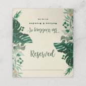 Carte De Placement Tropical Foliage Mariage de siège à la mode Réserv (Extérieur déplié)