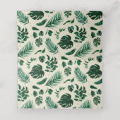 Carte De Placement Tropical Foliage Mariage de siège à la mode Réserv (Intérieur déplié)