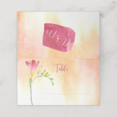 Carte De Placement Tropical Freesia Watercolor Table Place (Extérieur déplié)