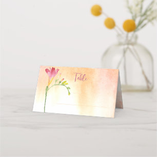 Carte De Placement Tropical Freesia Watercolor Table Place