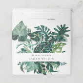 Carte De Placement Tropical Monstera Vert Faune Feuillue Enterrement (Extérieur déplié)