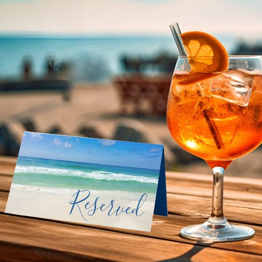 Carte De Placement Tropical Ocean Waves Photo Beach Mariage réservé