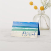 Carte De Placement Tropical Ocean Waves Photo Beach Mariage réservé (Devant)