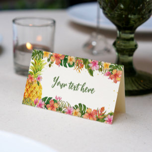 Carte De Placement Tropical Summer Floral Birthday Place Card