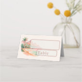 Carte De Placement Tropical Sunset Island Beach Watercolor Wedding (Devant)