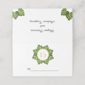 Carte De Placement Tropical vert feuille mariage plié escort place (Extérieur déplié)