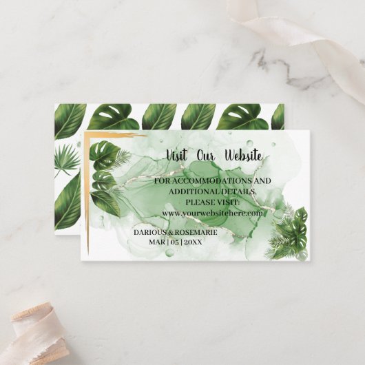 Carte De Placement TropicalPalm Visitez notre site Mariage Insertion (Devant/Arrière en situation)