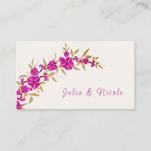 Carte De Placement Trumpet sauvage violet Vin Fleur Jardin Mariage