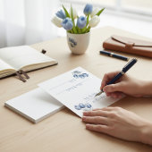 Carte De Placement Tulipes dans Delft Blue personnalisable