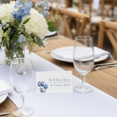 Carte De Placement Tulipes dans Delft Blue personnalisable