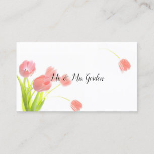 Carte De Placement Tulipes Roses Pâles Élégantes