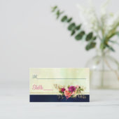 Carte De Placement Turquoise, Marine, Vert, Gold Florals Mariage (Debout devant)