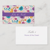 Carte De Placement Turquoise Purple Jaune Fleurs de prairie de printe (Devant / Derrière)