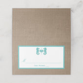 Carte De Placement Turquoise Seahorse Burlap Beach Wedding Collection (Extérieur déplié)