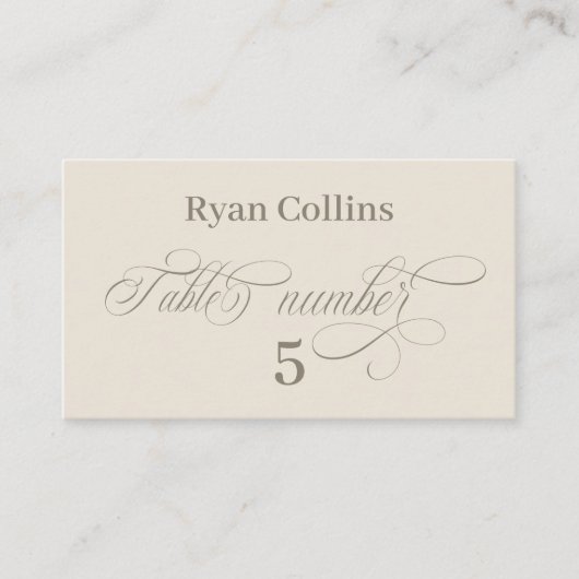 Carte De Placement Tuscan Villa Calligraphy Place Cards (Devant)