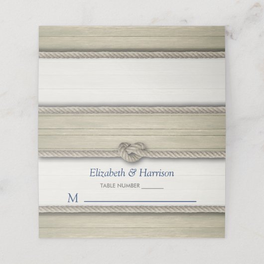 Carte De Placement Tying The Knot Rustic Beach Wedding (Extérieur déplié)