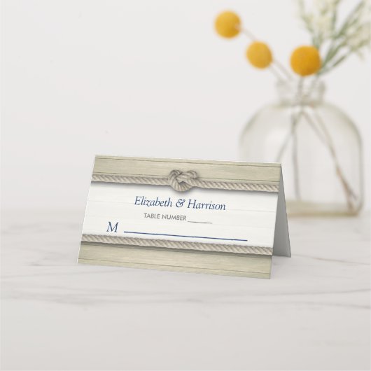 Carte De Placement Tying The Knot Rustic Beach Wedding (Devant)