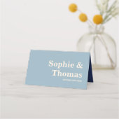 Carte De Placement Typographie moderne Gras Mariage Dusty Blue (Dos)