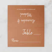 Carte De Placement Typographie moderne terracotta moderne mariage (Extérieur déplié)