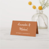 Carte De Placement Typographie moderne terracotta moderne mariage (Dos)