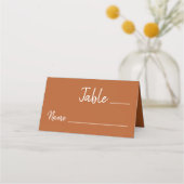 Carte De Placement Typographie moderne terracotta moderne mariage (Devant)