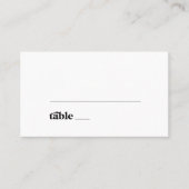 Carte De Placement Typographie noire moderne Mariage plat (Devant)