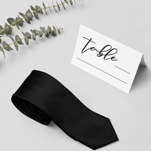 Carte De Placement Typographie noire simple et chic Mariage formel mo