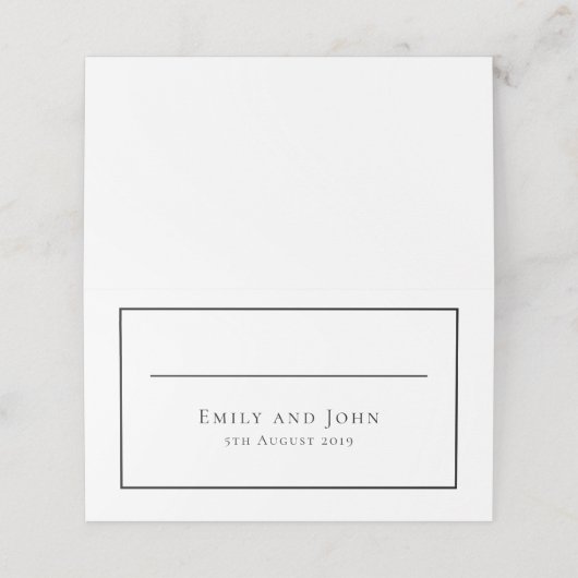 Carte De Placement Typographie noire simple et frontière (Extérieur déplié)