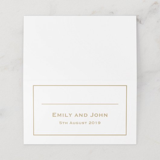 Carte De Placement Typographie or simple et frontière (Extérieur déplié)