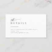 Carte De Placement Typographie simple et élégante Détails Mariage mod (Devant)