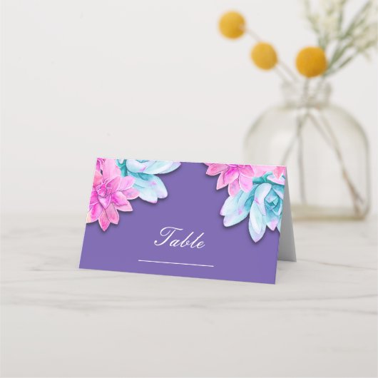 Carte De Placement Ultra Violet Succulents Moderne Fiesta Numéro de t (Devant)