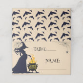 Carte De Placement Un Bébé Brasse Douche Halloween Cauldron Table (Extérieur déplié)